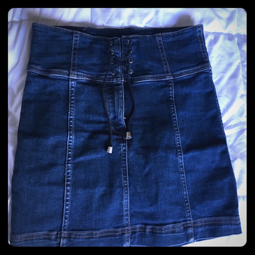 FREE PEOPLE LACE UP SKIRT